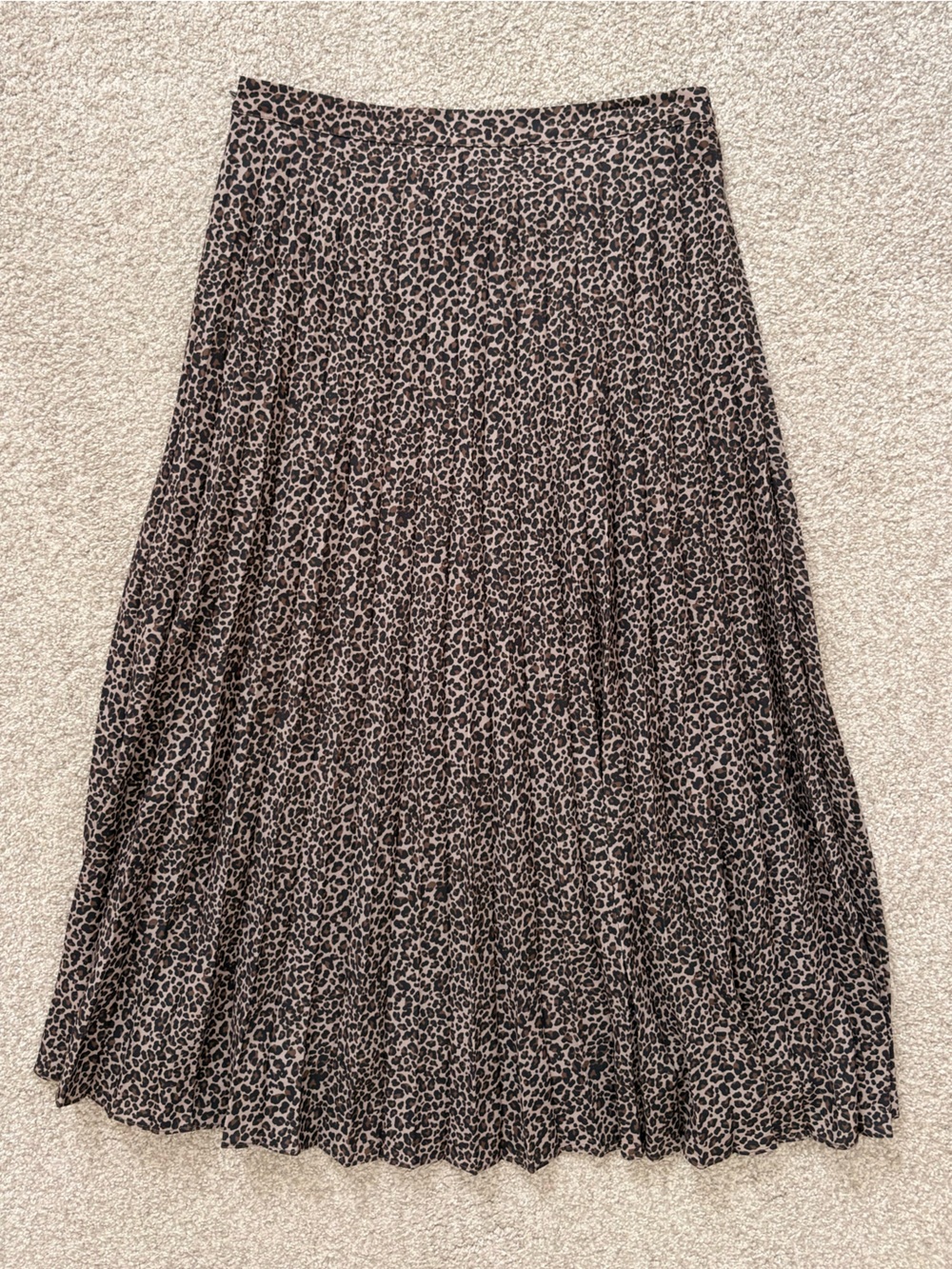 Pleated Leopard Print Midi Skirt - Frank And Oak